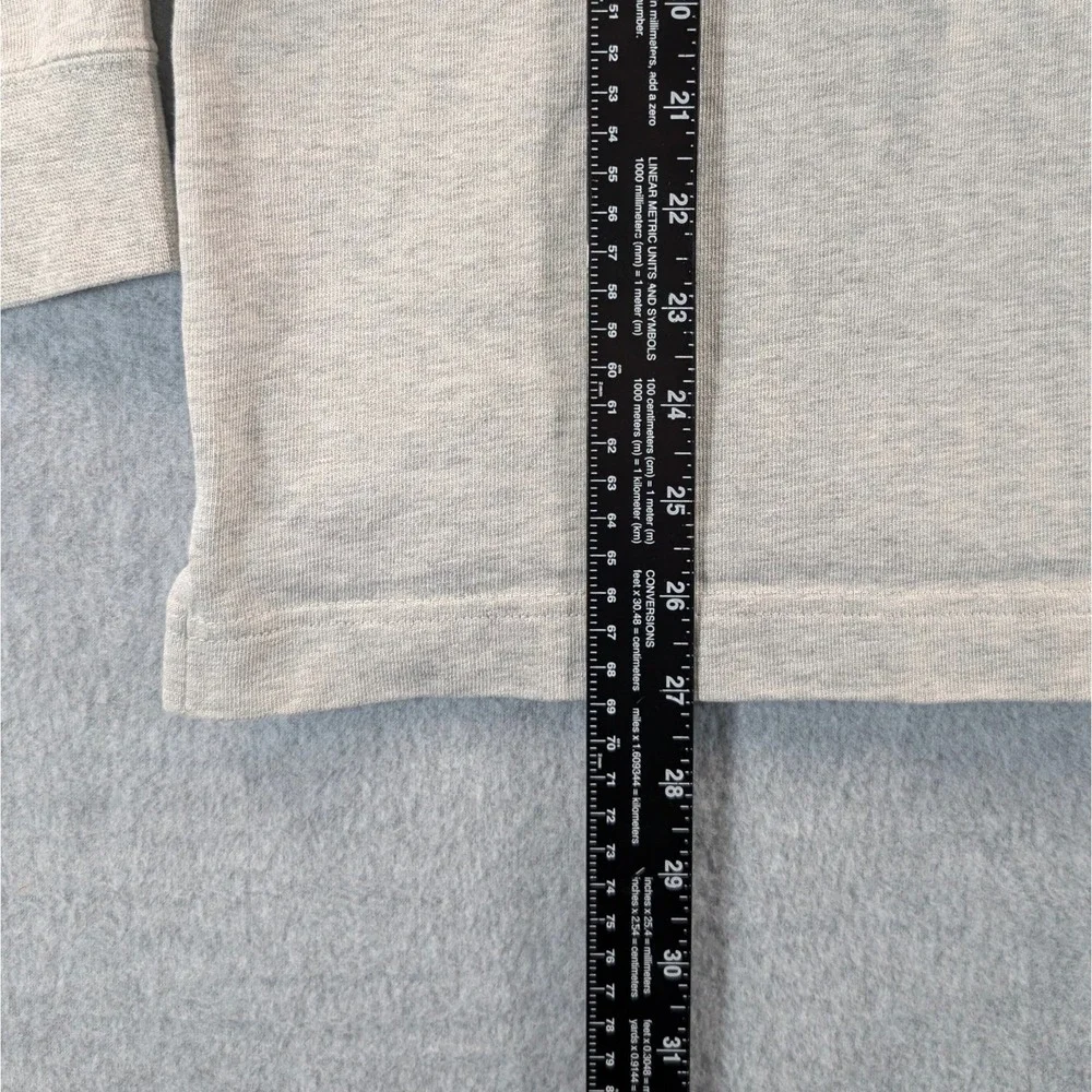 Nike Swoosh Mens Grey White Long Sleeve Rugby Polo Shirt Medium‎ 20.5x27